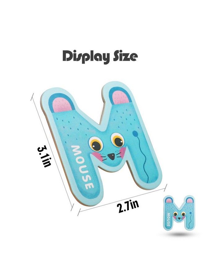 JOCHA Abc Letter Cute Animals Fridge Jumbo Large Alphabet Magnets Preschool Learning Spelling Stick Refrigerator Magnetic Uppercase Colorful Game Toys Set For Kids Toddlers 3 4 5 Years Old - Image 3