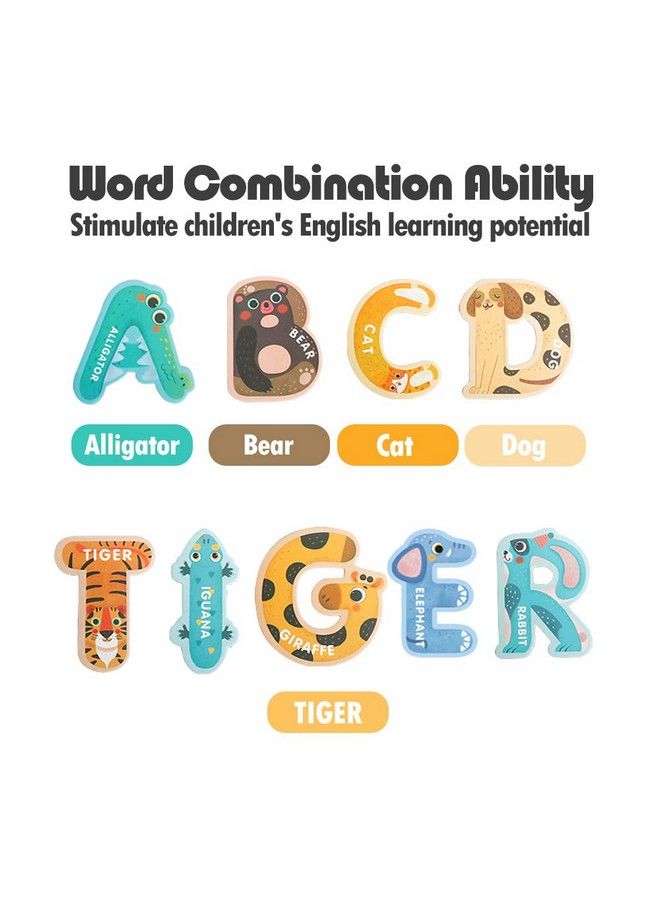 JOCHA Abc Letter Cute Animals Fridge Jumbo Large Alphabet Magnets Preschool Learning Spelling Stick Refrigerator Magnetic Uppercase Colorful Game Toys Set For Kids Toddlers 3 4 5 Years Old - Image 4