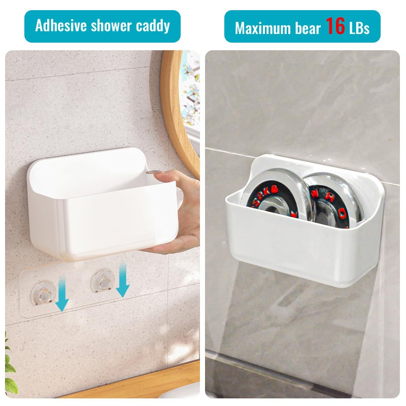 CGBE 2 Packs Cabinet Door Organizer  Acrylic Adhesive Shelf Wall Mounted Storage  Self Adhesive Shower Shelves Without Drilling  Automatic Draining Clear Shower Organizer for Bathroom - Image 1