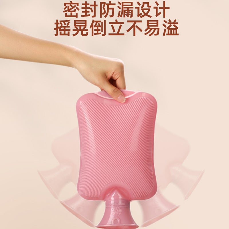 Machine Hall Plush Water Injection Water Bag Warm Hand Compress Belly Leak-Proof Portable Lasting Warm Water Bag - Image 4