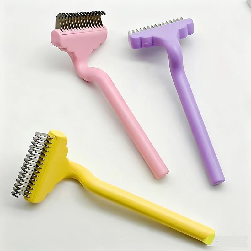 Pet Yellow Comb Dematting Comb For Cat Hair Removal Undercoat Floating Hair Brush - Image 4