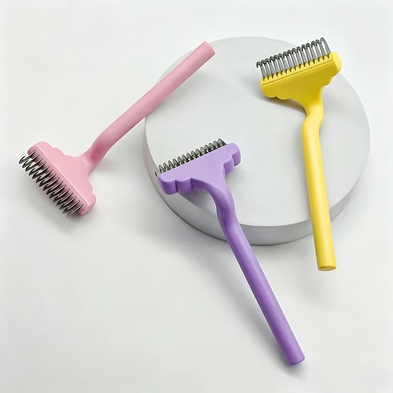 Pet Yellow Comb Dematting Comb For Cat Hair Removal Undercoat Floating Hair Brush - Image 1