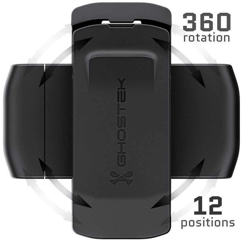 Ghostek UNIVERSAL HOLSTER with 360-Degree Swivel Belt Clip and Built-In Kickstand Designed to Fit Any Phone or Case up to 3.7-IN Wide with Rubberized Sides to Keep Your Device Secure (2nd-Gen) (Black) - Image 4