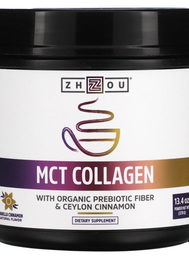 Zhou Nutrition MCT Collagen Vanilla Cinnamon 13.4 oz (379 g) 