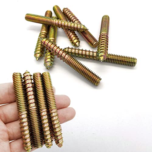 Yoliko 12 Pack 3/8-16 x 3 Inch Hanger Bolts 3/8-16" Double Headed Bolts 3/8 Wood Dowel Screw Self-Tapping Screw Hanger Bolts for Furniture Double Head Threaded Rods Bolt 75mm Length - Image 5