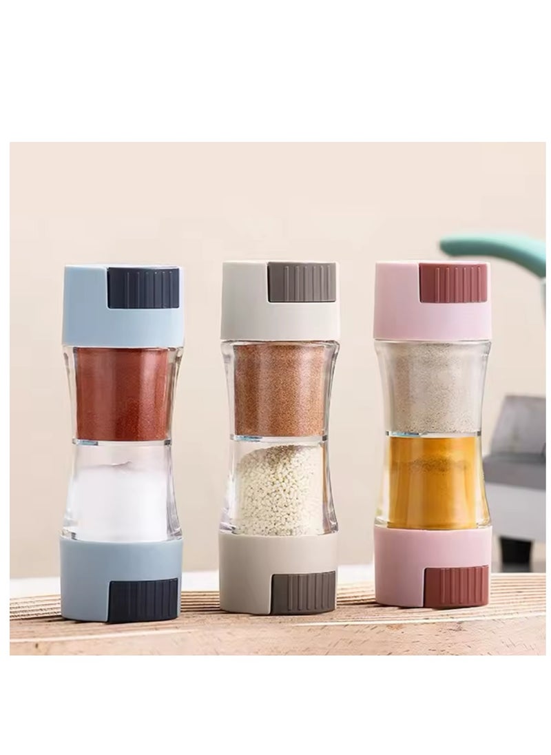 BLUE CORAL Double Head Salt and Pepper Shaker with Pour Holes, Spice Organizer for Home and Hotels, Dining Table Seasoning (Pink)  - Image 1