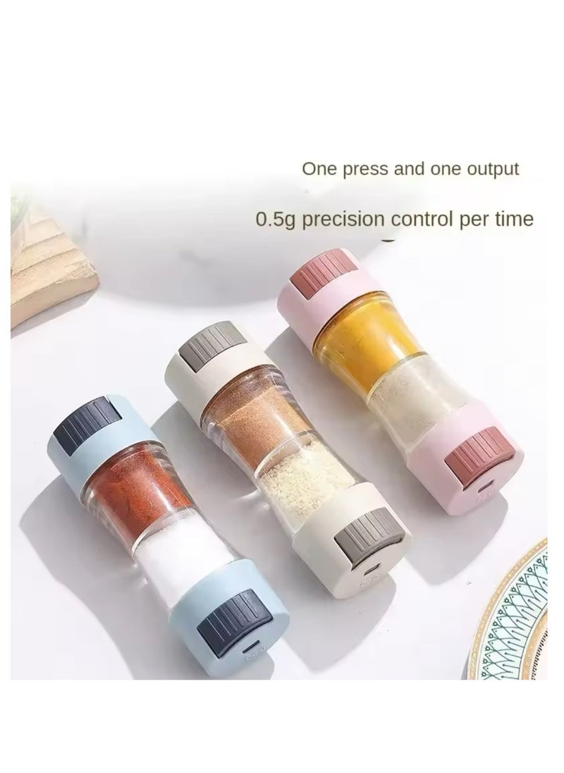 BLUE CORAL Double Head Salt and Pepper Shaker with Pour Holes, Spice Organizer for Home and Hotels, Dining Table Seasoning (Pink)  - Image 3