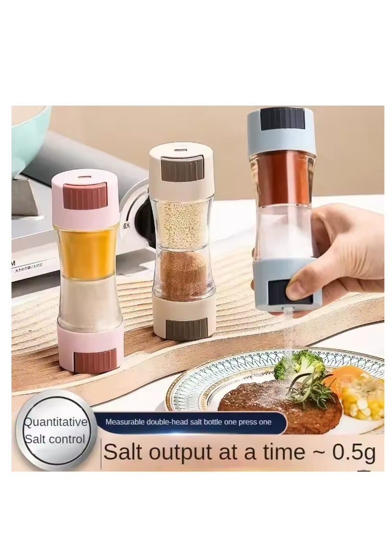 BLUE CORAL Double Head Salt and Pepper Shaker with Pour Holes, Spice Organizer for Home and Hotels, Dining Table Seasoning (Pink)  - Image 5