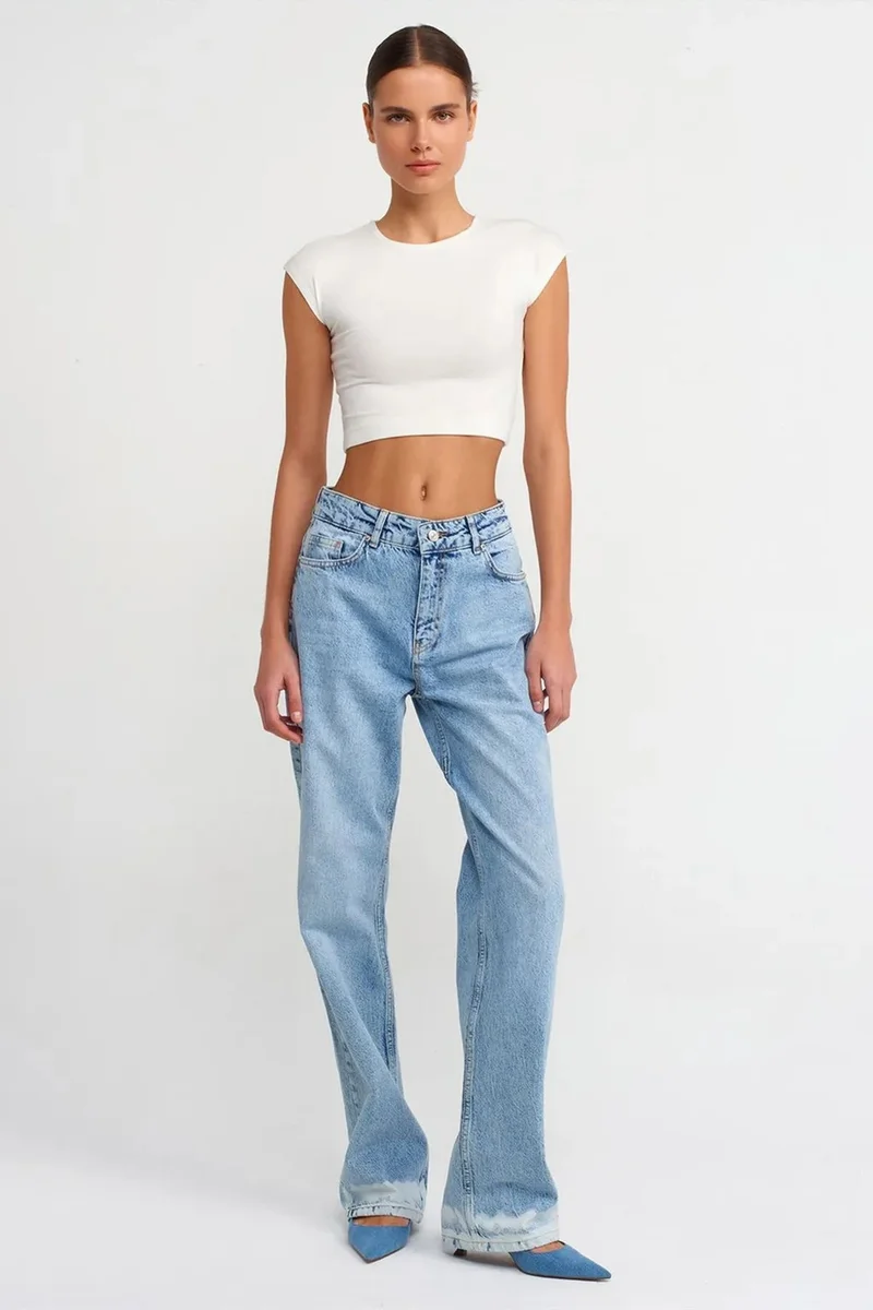 DILVIN High-Waist Straight-Leg Cotton Denim Jeans