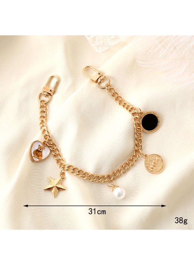 NIBEMINENT Phone Charm/ Chain Strap for Women Girls, Little Fragrant Wind Chain Cell Phone Case Lanyard Wrist Strap