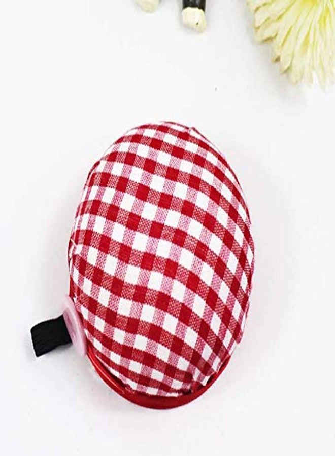 لاسوم وسائد دبابيس الخياطة القابلة للارتداء على المعصم من LASSUM ذات الشبكات المربعة الحمراء لحامل دبابيس الخياطة والتبطين - Image 2