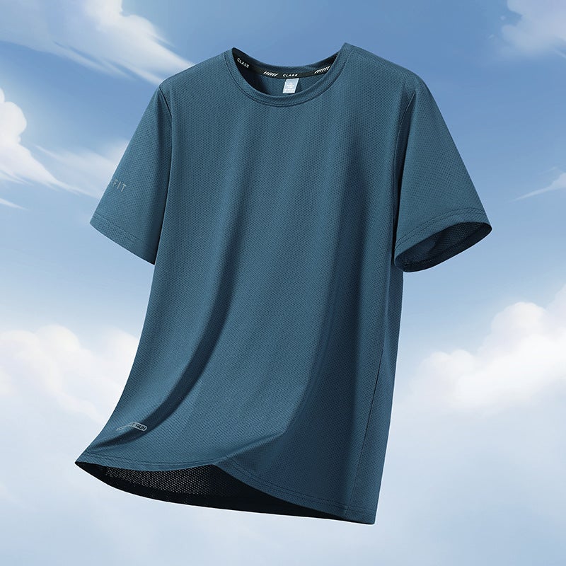 Large Size Ice Cooling Elastic Ice Silk Short-Sleeved Casual Versatile Shirt - Image 2
