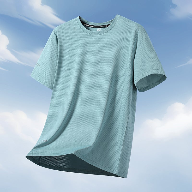 Large Size Ice Cooling Elastic Ice Silk Short-Sleeved Casual Versatile Shirt - Image 4