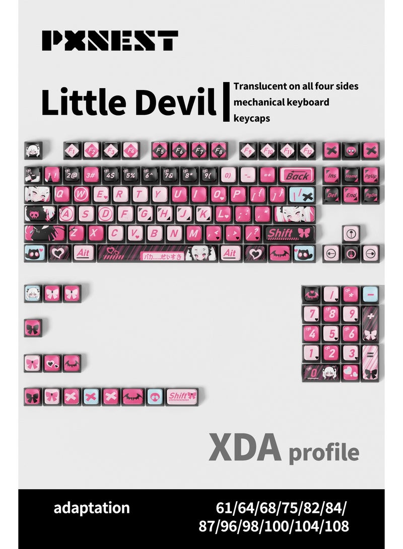 Pxnest 118 Keys Translucent PBT Keycaps Set, XDA Profile Five-Sided Dye Sublimation, Side Light Transmission, Compatible with Mechanical Keyboards - Image 1