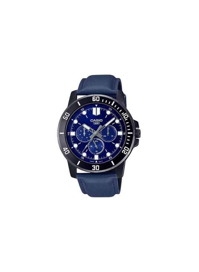 كاسيو ساعة يد من جلد كرونوغراف MTP-VD300BL-2EUDF - Image 1