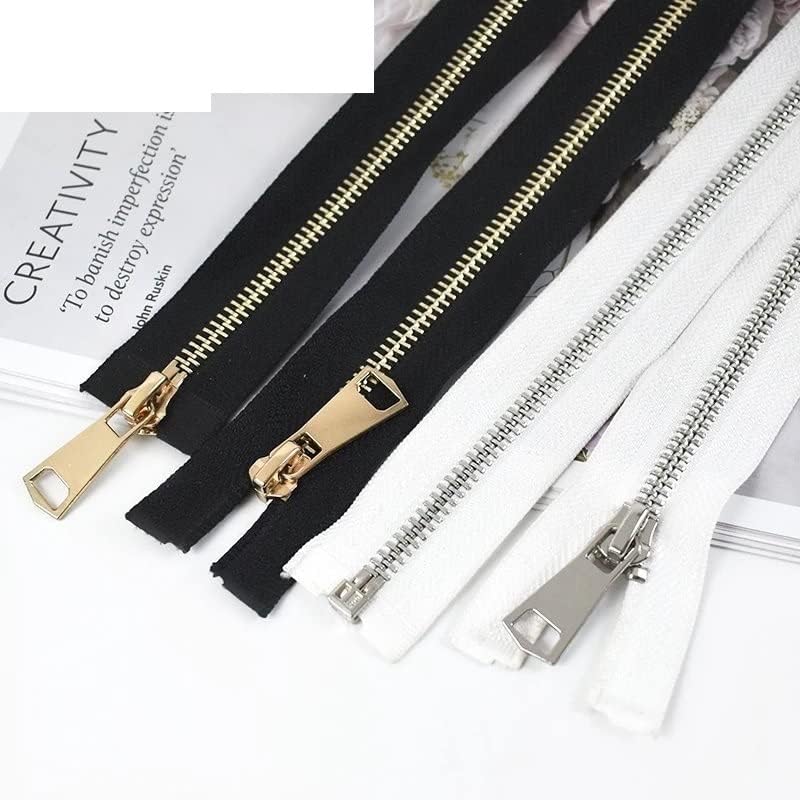 Zips， two way zip，zip for jacket，heavy duty zip，Two Way Zip Zipper Open End Single/Double Sliders Long Zipper Clothes Jacket Coat Zip DIY Sewing Accessories Heavyweight (Color : Black-Gold-Single, Siz - Image 5