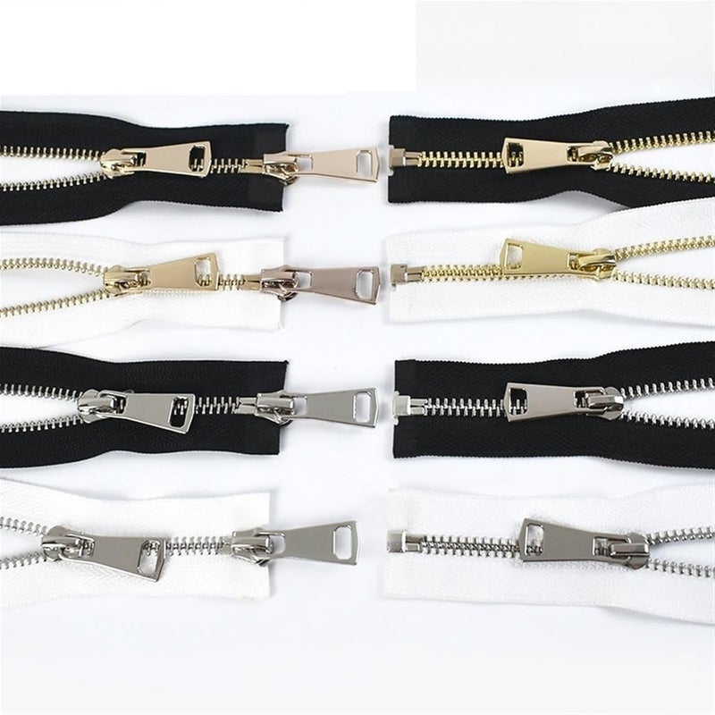 Zips， two way zip，zip for jacket，heavy duty zip，Two Way Zip Zipper Open End Single/Double Sliders Long Zipper Clothes Jacket Coat Zip DIY Sewing Accessories Heavyweight (Color : Black-Gold-Single, Siz - Image 2