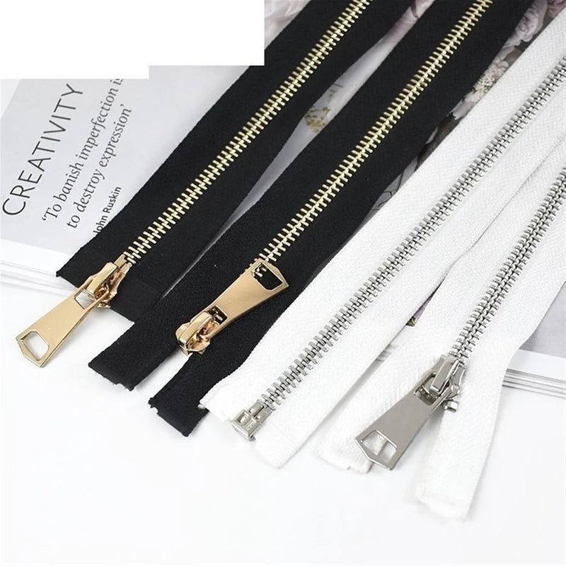 Zips， two way zip，zip for jacket，heavy duty zip，Two Way Zip Zipper Open End Single/Double Sliders Long Zipper Clothes Jacket Coat Zip DIY Sewing Accessories Heavyweight (Color : Black-Gold-Single, Siz - Image 3