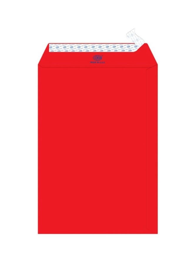 FIS Color Envelopes, Peel & Seal, 10 x 7 Inch, 80 GSM, Red, Pack of 50 - Image 1