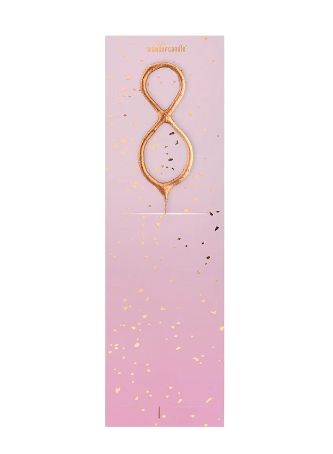 Wondercandle Rose Gold Sparkler Candle - Number 8