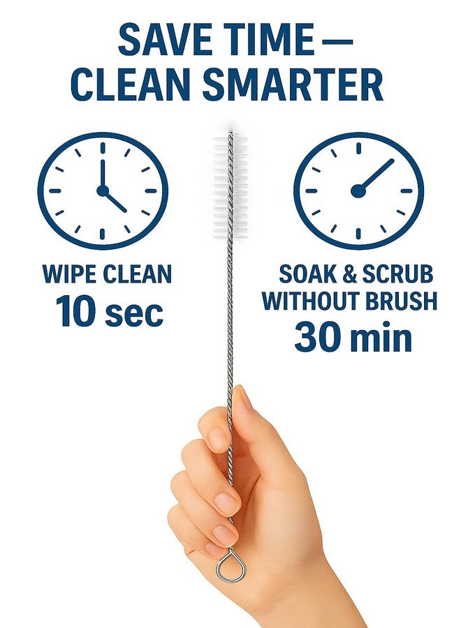 YTM 3 Drinking Straw Cleaning Brush Long - Bristle Cleaner for Stainless Steel Drink Straws Heavy Duty Brushes for Washing Glass Silicone Metal Straws Tea Pot Spout Mini Micro Bottle - Image 4