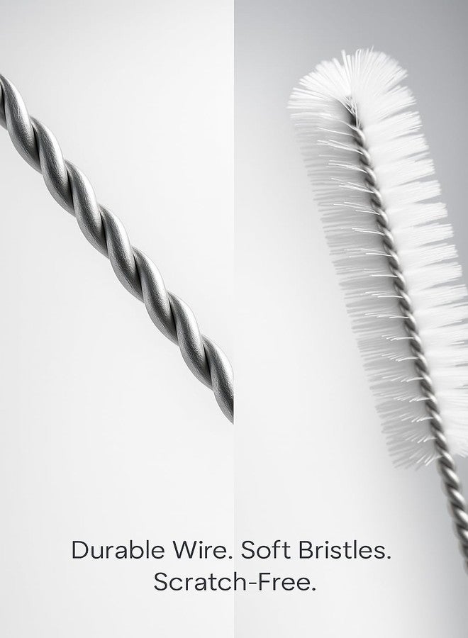 YTM 3 Drinking Straw Cleaning Brush Long - Bristle Cleaner for Stainless Steel Drink Straws Heavy Duty Brushes for Washing Glass Silicone Metal Straws Tea Pot Spout Mini Micro Bottle - Image 5