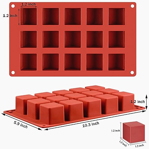 JOERSH قالب كعكة مكعب JOERSH من السيليكون | 1.2" × 1.2" × 1.2" قوالب سيليكون ثلاثية الأبعاد للخبز للشوكولاتة، الحلوى، الترافل، الجيلي، قطع البراوني الصغيرة، مكعبات الثلج، 30 تجويف - Image 2