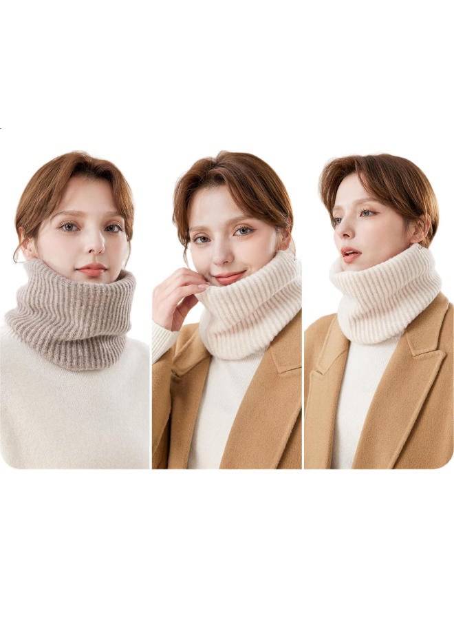 JIUMU Pure Wool Warm Neck Gaiter For Women, Autumn And Winter Thickened Cold-Proof Neck Warmer Scarf For Women In Winter - Image 1