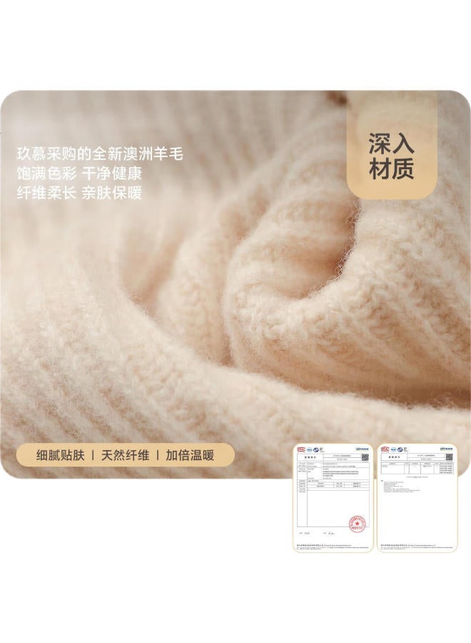 JIUMU Pure Wool Warm Neck Gaiter For Women, Autumn And Winter Thickened Cold-Proof Neck Warmer Scarf For Women In Winter - Image 2