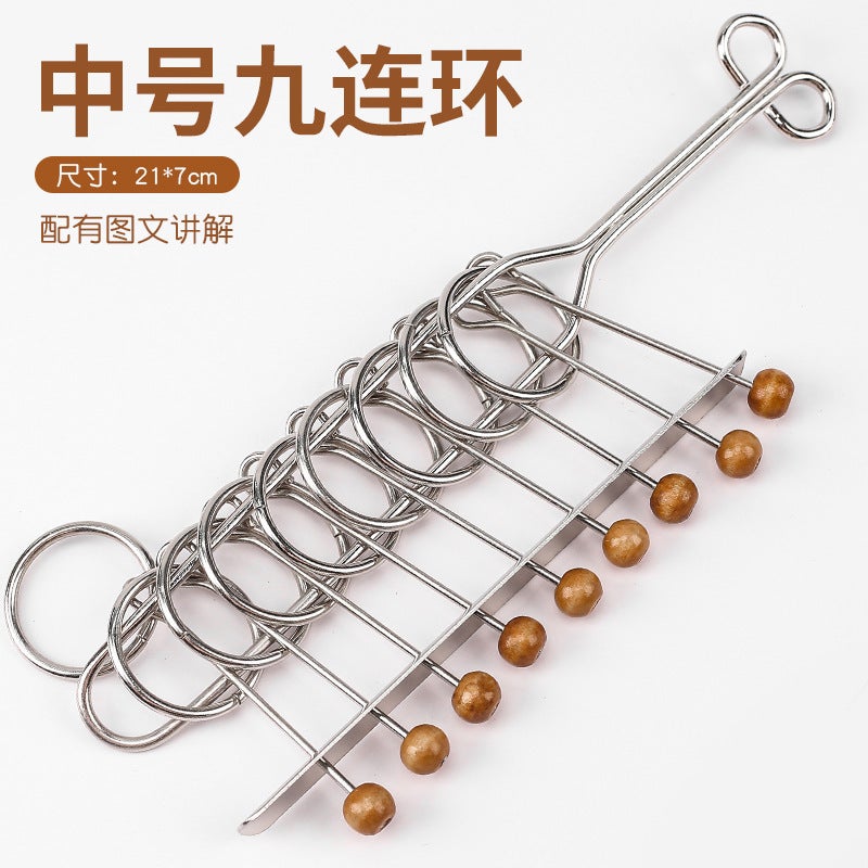 Luban Lock Educational Toys Nine-Chain Intelligence Tripping 24-Piece Set Full Set Student Children Tripping Kongming Lock - Image 5