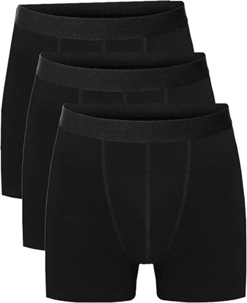 بيليفانتي كولكشن Men's Cotton 3-Piece Black Athlete Undershirt and 3-Piece Black Boxer 6 Piece Set