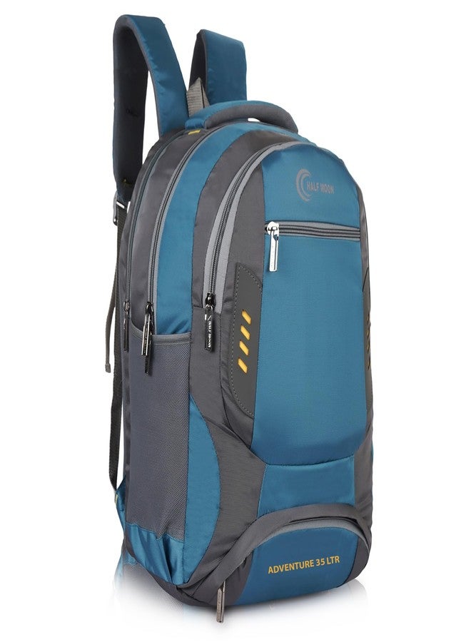 Half Moon New Generation 35L School Bag for Boys Girls | Backpack For Men Or Backpacks For Women | Water Resistant | 5 Zips Stylish And Trendy College Bag For Men & Women (Sea Green) - Image 2