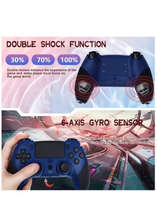 Wireless Controller for PS4, Game Controller Compatible with Playstation 4/Slim/Pro/PC, Built-in 800mAh Rechargeable Battery, Dual Vibration, 6-Axis Motion Control, Audio, Turbo (Blue & Black) - view 5