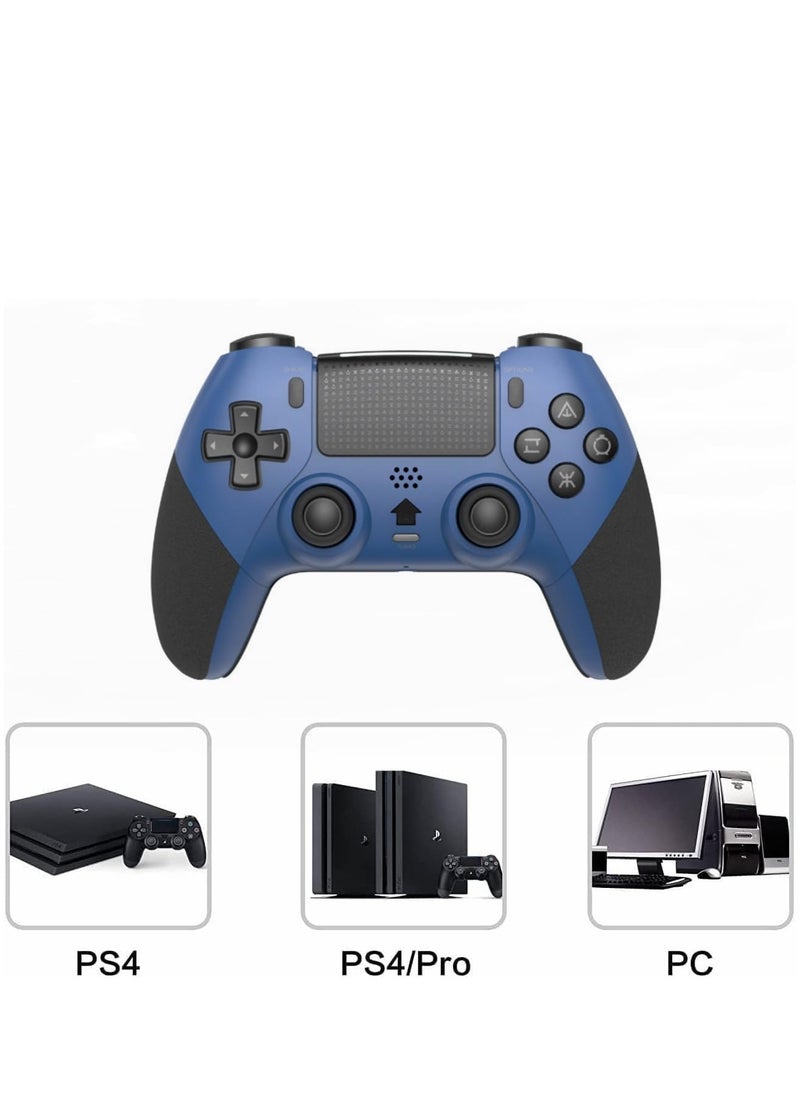 اكسيسن - وحدة تحكم لاسلكية للألعاب متوافقة مع PlayStation 4/Slim/Pro/Pc، بطارية مدمجة قابلة لإعادة الشحن بقوة 800 مللي أمبير في الساعة، اهتزاز مزدوج، تحكم في الحركة بستة محاور، صوت، توربو (أزرق وأسود) - Image 1
