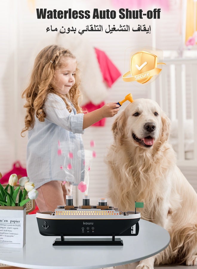 Kawu Steamship Shaped Humidifiers for Bedroom 250ml Ultrasonic Essential Oil Diffuser for Room Home Office, Jellyfish-shaped Fog, 7 Lighting Modes, Remote Control, Auto Shut-Off, 4/8H Timer 28dB Quiet - Image 5