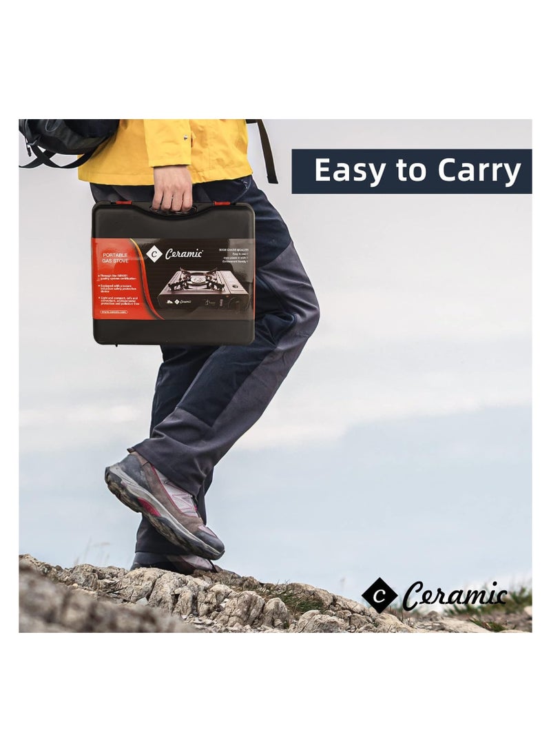 بي جي إم , موقد غاز محمول للتخييم وحقيبة الظهر موقد غاز مع حقيبة حمل BGS168 موقد واحد - Image 2