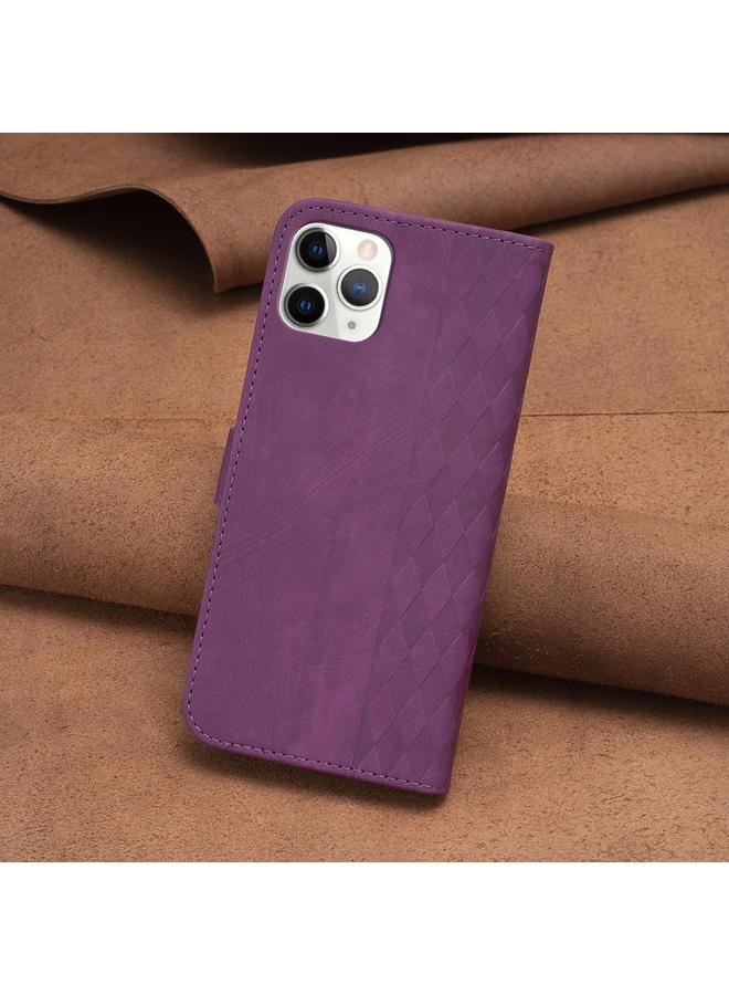 Zaboon Case For iPhone 11 Pro Max Plaid Embossed Leather Phone Case - Image 3
