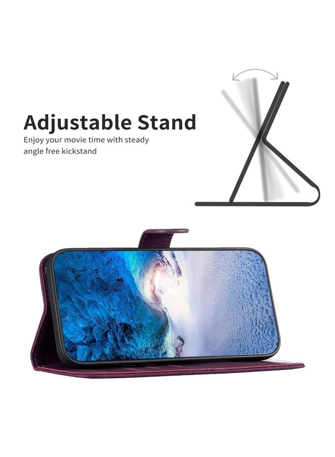 Zaboon Case For iPhone 11 Pro Max Plaid Embossed Leather Phone Case - Image 5