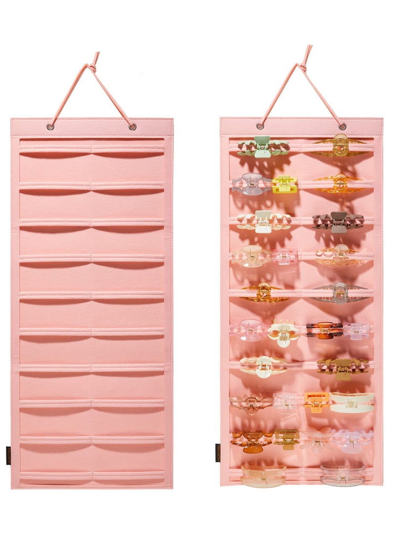 Excefore Hanging Claw Clip Organizer, Large Claw Clip Holder Organizer, Wall-Mount Hair Claw Stand Display Holder, Claw Clips Holder and Storage for Lady Women Teen Girls (Pink)  - Image 1