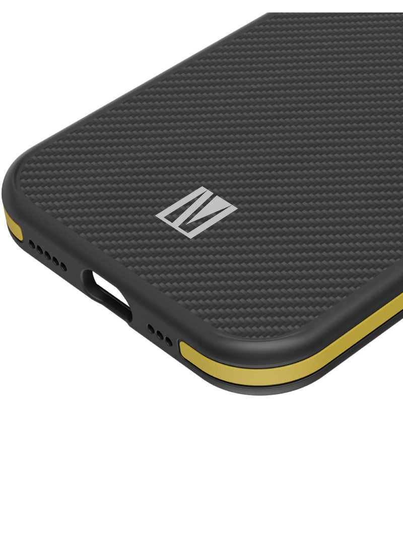LEVELO - Ox Carbon Case For iPhone 15 Pro - Yellow - Image 1