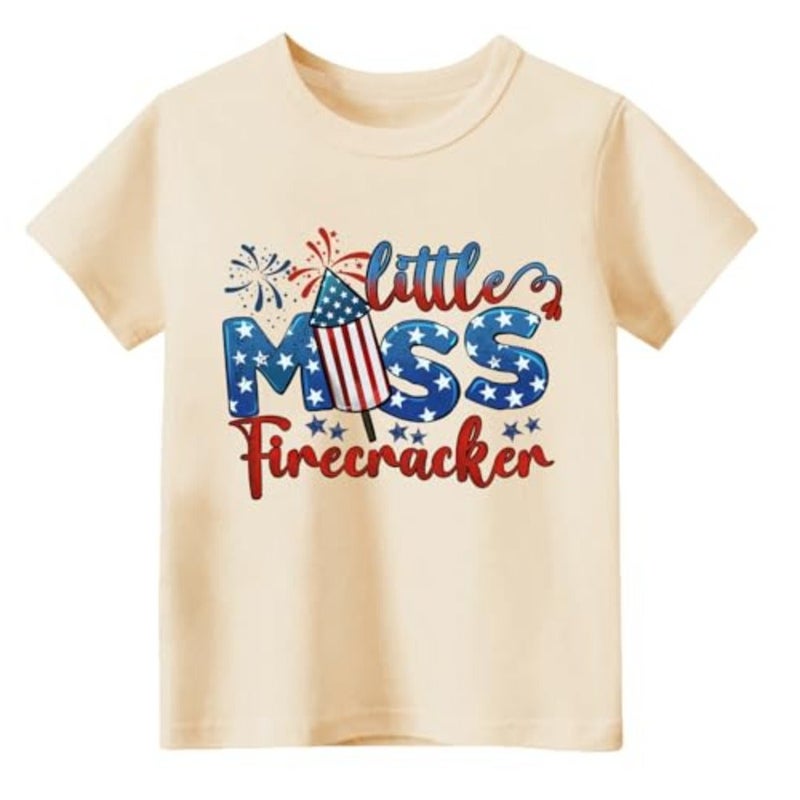 Boys Girls 4th of July Shirt American Flag T-Shirt Patriotic Independence Day Memorial Day Tops 2-7 Years - Image 1