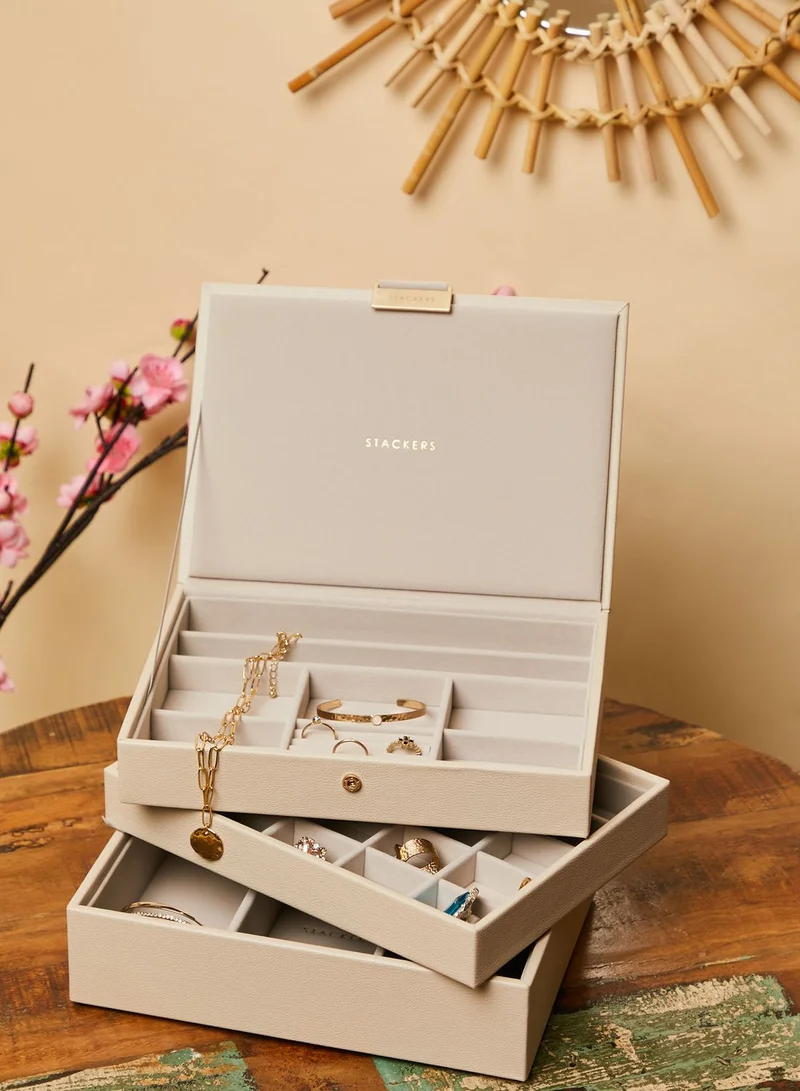Stackers Oatmeal Set Of 3 Classic Jewellery Box