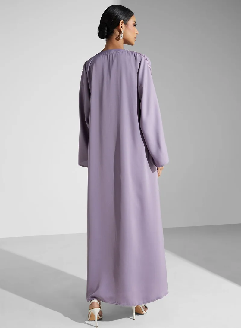 Khizana Embellished Detail Abaya With Sheila