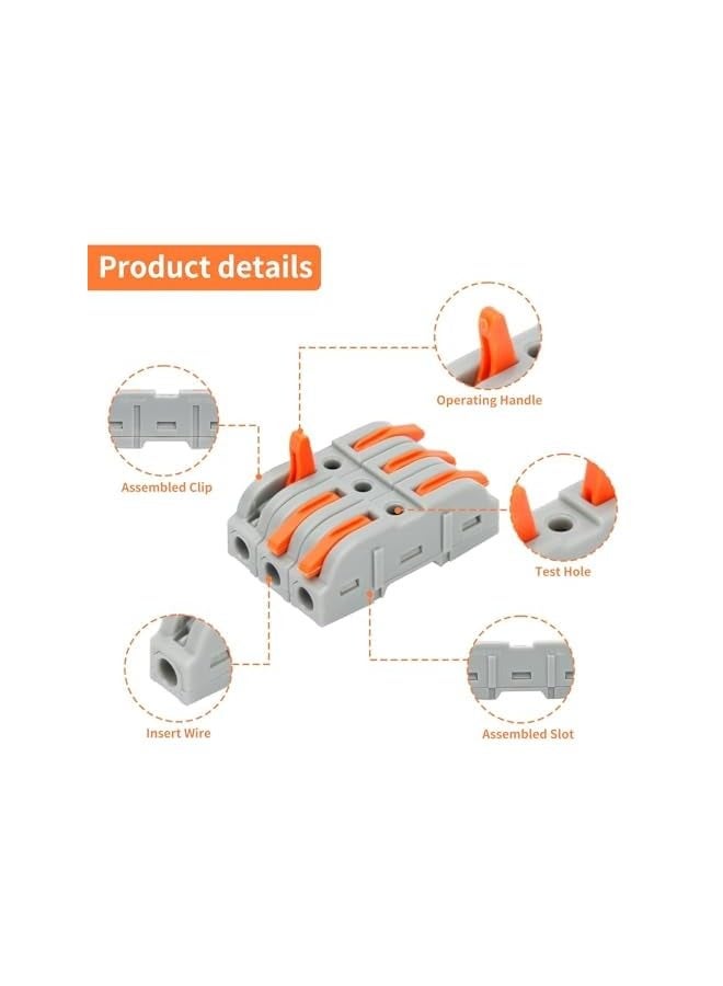 erorex 60PCS Lever Wire Connectors, Quick Connect Electrical Splicing Kit for Compact Inline Terminals,Electrical Connectors Wire Terminals for Any Circuit Inline Splices - 28-12 AWG, 1 in 1 out - Image 4