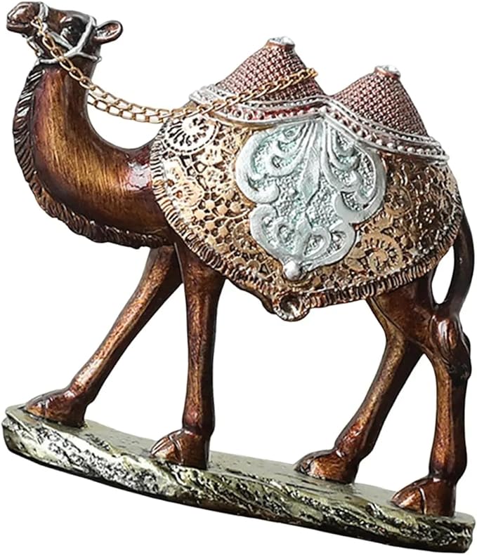 Left Camel Statue Tabletop Decor Resin Figurine Home Office Centerpiece - Image 1