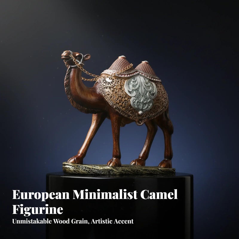 Left Camel Statue Tabletop Decor Resin Figurine Home Office Centerpiece - Image 4