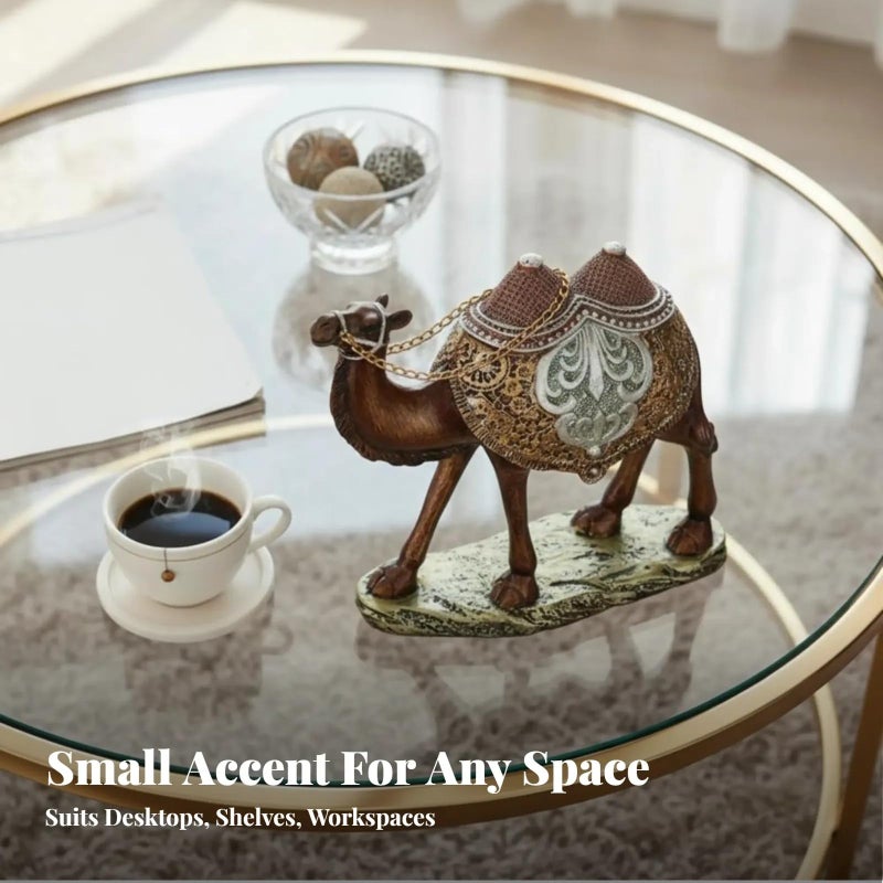 Left Camel Statue Tabletop Decor Resin Figurine Home Office Centerpiece - Image 3