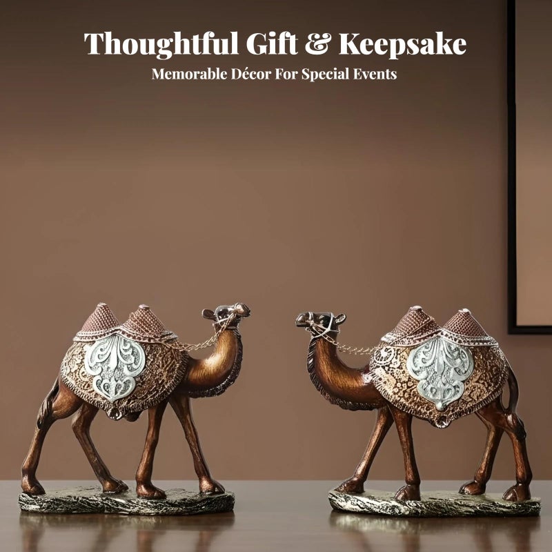 Left Camel Statue Tabletop Decor Resin Figurine Home Office Centerpiece - Image 5