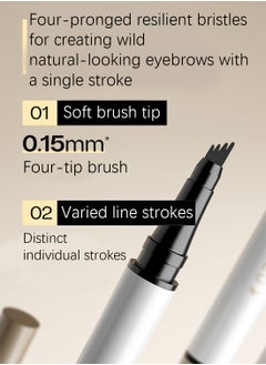 AMG Eyebrow Pen with Micro-Fork Tip, Brow Gel, 4 Tip Microblade Eyebrow Pen, Waterproof Smudge Proof Long Lasting Brow Contouring Pencil, 0.55ml (Sofe Grey Black)  - Image 3