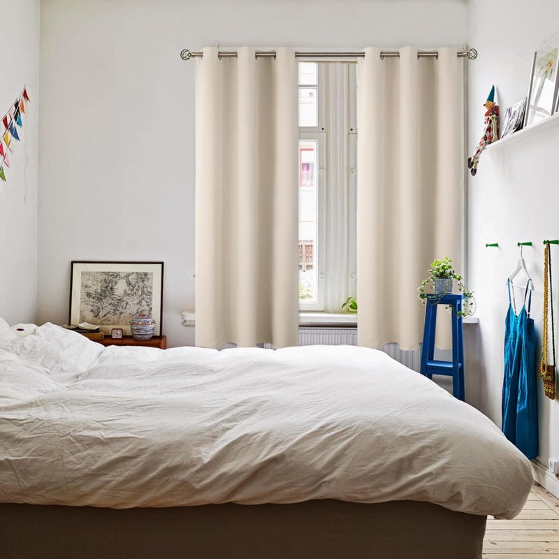 BGment الستائر التعتيم المليئة - الغرفة المعزولة الحرارية الغامق غرفة نوم وستائر غرفة المعيشة مجموعة من لوحين (38 × 63 بوصة الشمبانيا) - Image 2